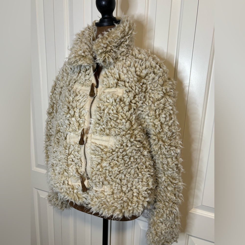 Anthropologie Brenna Faux Fur Cream Teddy Jacket Size Medium - Picture 12 of 16